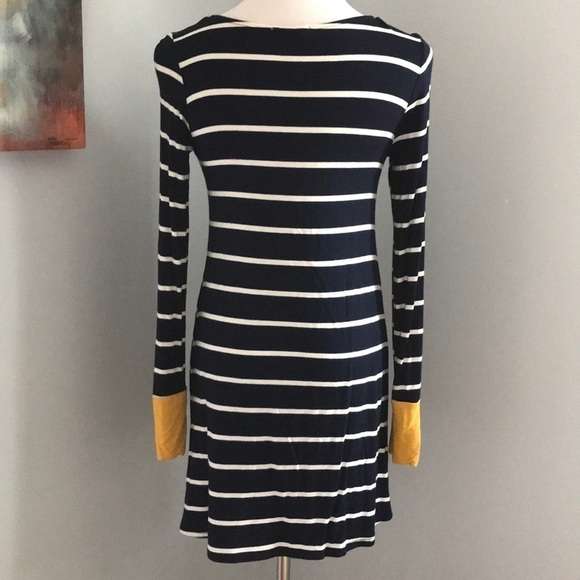 Nautical Navy Stripe Long Sleeve Dress - Picture 6 of 6